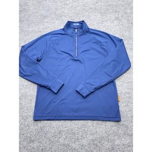Stitch Golf Mens Navy Blue Quarter Zip Pullover Performance Mock Neck Small